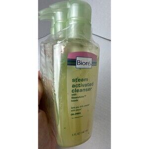 New 3 Lot Biore  Steam Activated Cleanser ‎ Steam Active Beads Oil Free 5oz Each